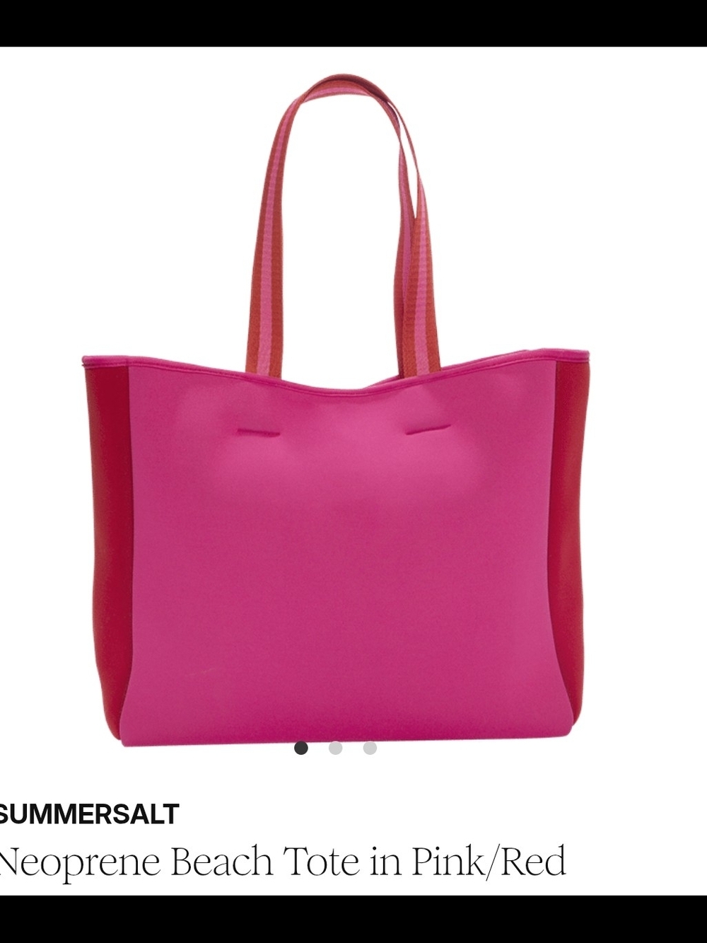 summersalt Hot Pink and Red Neoprene Tote